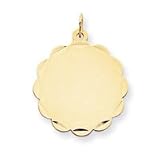14k .035 Gauge Engraveable Scalloped Disc Charm