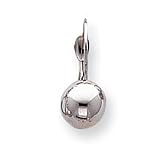 14k White Gold 8mm Ball Leverback Earrings
