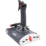 New Saitek Aviator Pc Flight Stick 12 Button Unique Dual Locking Throttles Twist Rudder Control