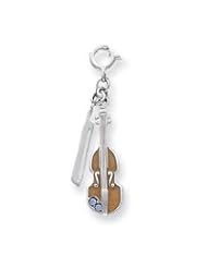 Sterling Silver Enameled Violin Charm