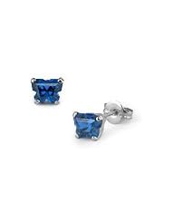 Children 14K White Gold Sapphire C.Z. Butterfly Stud Earrings