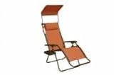 IMAGE OF Bliss Gravity Free Folding Recliner with Sun Shade and Drink Tray Color: Terracotta