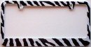Zebra License Plate Frame Metal