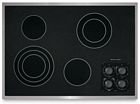 KitchenAid Architect Series II KECD806RBL 30 Smoothtop Electric Cooktop with 4 Heating Elements, Pure Ceramic Glass Surface & Built-In Downdraft Vent: Pure Black