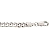 14K Gold white Concave Curb Link Bracelet or Necklace 5.0mm wide