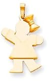Girl With Bow Charm, Yellow Gold
