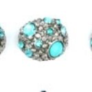 Improving Lifestyles Ring Adjustable Multi Stone and Crystal Turq Blue
