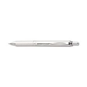 Pentel Energel Retractable Roller Ball, 0.7 mm Line Size, Chrome Barrel, Black (BL407-A)