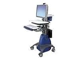 Styleview LCD Powered Cart, Retractable Keyboard, Storage Basket and Handle, Cpu