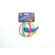 JW Pet Catmeister Plastic Frame Ball With Feather 