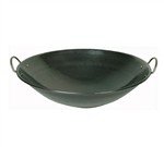 Wok, 26`` Dia., Curved Rim, (2) Riveted Handles, Iron Construction
