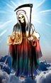 7 Chackras Holy Death Prayer Card in Spanish. Estampa Y Oracion De La Santa Muerte Chackra En Español. (Holy Death)