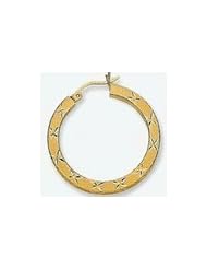 14k Diamond Cut Tube Hoop Earrings