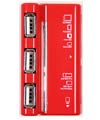 4 Ports USB 2.0 Hub Memory Card Reader(Red) for Rca camcorder 4 Ports USB 2.0 Hub Memory Card Reader(Red) for Rca camcorder