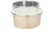 Deep Fryer Metal handle Cream With Pyrex Lid
