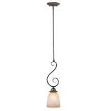 Mont-Blanc-AZ - 1 Light Mini Pendant Lighting Fixture - Aztec Bronze - Brushed Cognac Glass - B2607