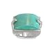 .925 Silver & Turquoise Rectangular Dome Ring, Sizes 6-8