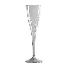 Classicware CWSC5 Plastic 5 oz Clear Stemware Champagne Flute Glass (10 Packs of 10)