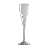 Classicware CWSC5 Plastic 5 oz Clear Stemware Champagne Flute Glass (10 Packs of 10)