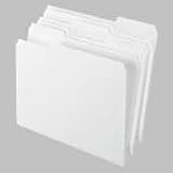 Archival File Folder, 1/3 Asst. Tabs, Letter, 100/BX, White, Sold as 1 box