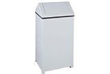 40 Gallon Square Steel Waste Receptacle - White
