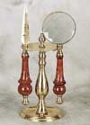 Brass and Wood Desk Set