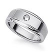 Diamond Ring in Stainless Steel  .10ct Diamond 