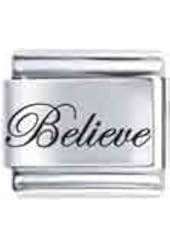 Believe Laser Italian Charm Bracelet Link