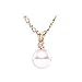14k Gold Chain, 5-5.5mm Akoya Cultured Pearl and Diamond Pendant