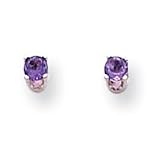 14k White Gold 3mm Amethyst Stud Earrings XBE110