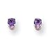 14k White Gold 3mm Amethyst Stud Earrings XBE110