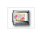 Bouquet Pink & White Classic Enamel, Italian Charm by Nomination Charms
