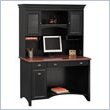 Bush Furniture Stanford Wood Computer Desk With Hutch in Black