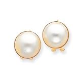 14k 14-17mm Cultured Mabe Pearl Earrings - XMP84
