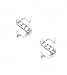 14k White 1.5 mm Round CZ Initial S Friction-Back Earrings