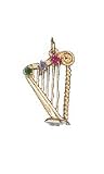 Harp, 14K Gold Charm