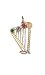 Harp, 14K Gold Charm