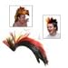 Irokesen-Per�cke schwarz-rot-gold
