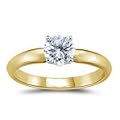 1/4 Carat 18K Yellow Gold Four Prong Diamond Engagement Ring (H-I/SI1)