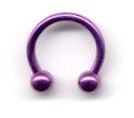 Titanium Circualr Barbell in Purple. Size is 14 gauge by 3/8 in Diameter