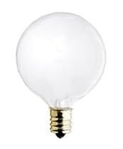 Havells-SLI 60463 - 25G161/2W/BX - 25 Watt G-16 1/2 White Globe Shape Light Bulb, Candelabra Base