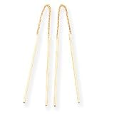 Sardelli - 14kt Gold Polished Thread Of Gold Tube Earrings