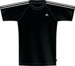 Adidas Essentials 3S Crew T Shirt (Black/White Small)