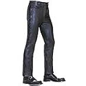 Leather Pants Men's Black Leather Motorcycle Pants Side Laces LP901