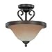 Nuvo - 60/2751 : Montgomery - 2 Light Semi Flush (convertible) w/ Champagne Linen Gla...