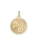 Sweet Sixteen Disc, 14K Gold Charm