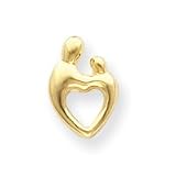 14k Heart Shaped Mother and Child Pendant