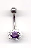 Classique Navel Bar in Amethyst