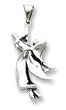 Sterling Silver Antiqued Angel Pendant with 20 inch Sterling Silver Chain