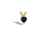 14K Yellow Gold Genuine Heart Sapphire Pendant